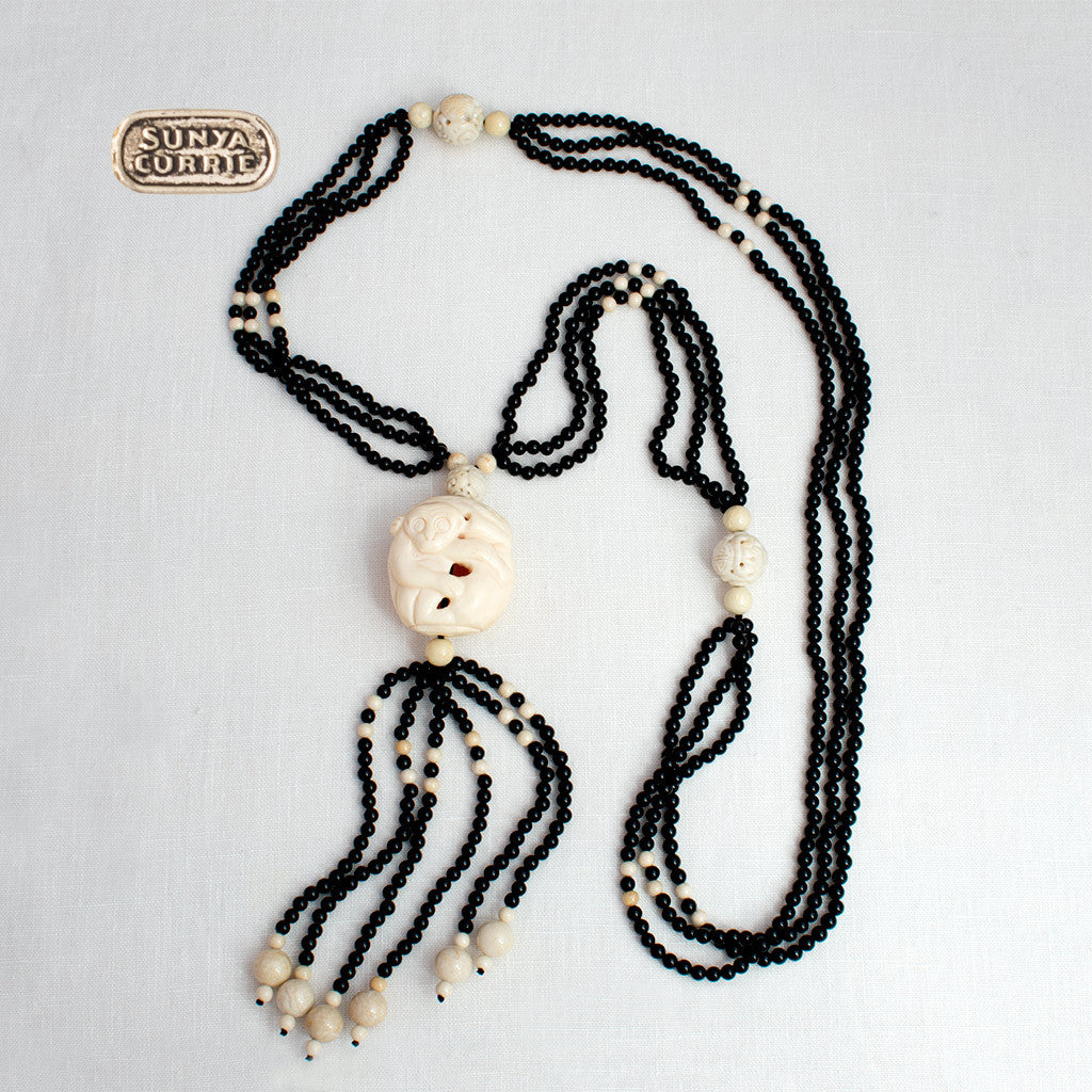 Issa Bone and Wood Bead Necklace - Dalasini