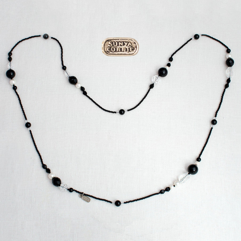 Pearl, Opal, and Onyx Gemstone Bead Necklace - KD Fine Jewelers